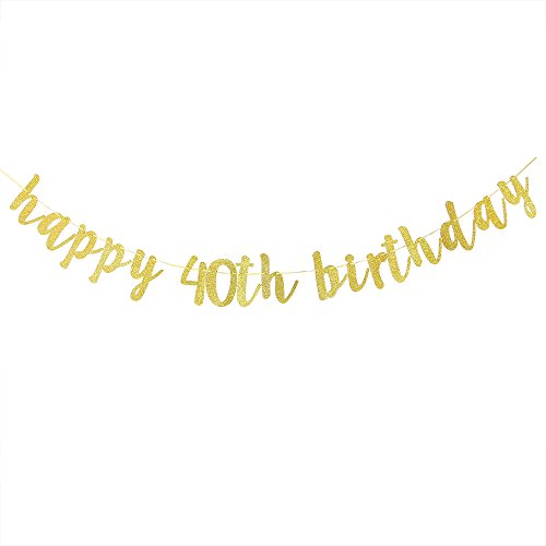 Karoo-Jan-Happy-40th-Birthday-Banner-Gold-Glitter-Hello-40th-Hang-Bunting-Birthday-Party-Decorations-Supplies
