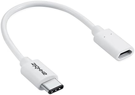 Axxbiz CableBiz-C005WN, USB 2.0 Type-C Adapter - C Male to Micro Female - 0.5 Ft - 56K Resistor - White