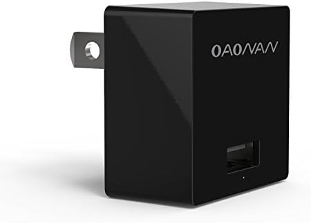 OAONAN USB Wall Charger 2.4A USB Travel Power Adapter with AiPower Technology Output Flat Plug for iPhone X / 8 / 7 /Plus, iPad Pro / Air 2 / Mini 4, Samsung &amp; Other USB Charging Devices (Black)