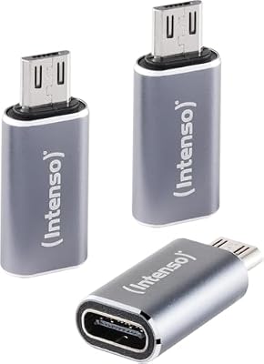 Adaptador USB-C para microUSB (C480M) 3 unidades, 480 Mbps, USB 2.0 de alta velocidade, OTG, Alumínio, cinzento
