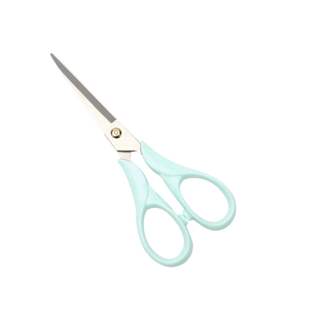 6.5" Office Scissors Mint Green Craft Scissors Round Body All Purpose Shears Professional Tailor Dressmaker Fabric Shears (Mint Green Scissors)