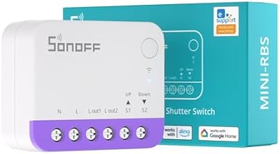 Matter Interruttore Tapparelle Intelligente MINI-RBS, Wi-Fi 2,4GHz, Dim. Ridotte, Controllo Percentuale, Compat. Alexa/Google Home/HomeKit/Home Assistant, Filo Neutro Necessario, Conf. 2