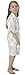 JOYTTON Kids' Satin Rayon Kimono Robe Bathrobe Nightgown (6,White)