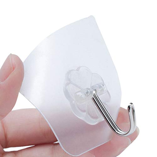 Ankola Vacuum Adhesive Hooks 2-32 pcs Strong Self Adhesive Stainless Steel Hooks Hanger for Shower Keys Bags Bathroom Kitchen (32 pc Plastic Hook) - Thumbnail 5