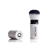 Priori Retractable Kabuki Brush - Soft, Cruelty Free Synthetic Bristles - Perfect Coverage Round Makeup Brush, Flawless Application On-The-Go, Travel & Purse-Friendly, Vegan