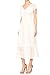 Anna-Kaci Renaissance Peasant Maiden Boho Inspired Cap Sleeve Lace Trim Maxi Dress, Cream, Large
