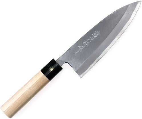 Mr. Tojijiro Blue Paper Steel (buffalo katsura pattern) Maruben Deba Knife 165 mm F - 976
