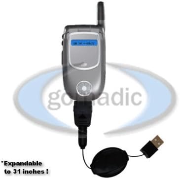 Motorola V731 Retractable Power Hot Sync and Charge USB Data Cable w/ Tip Exchange - Gomadic Brand