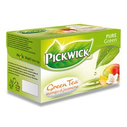 Pickwick Green Tea Mango & Jasmine, 20 Tea Bags Per Packages, (Pack of 4)