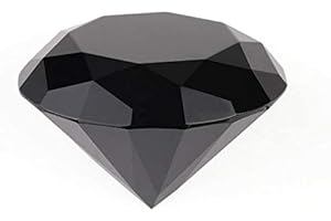 Zoogamo 2” / 60 mm Diamond Shaped Glass Crystal Paperweight – Home Office Decor & Wedding Favors Decoration with Gift Box (Black)