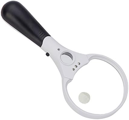 Handheld Magnifier,Magnifier with LED, Reading Magnifying Optical Lens(Acrylic), Jewelry Loupe (3X 4.5X 25X)