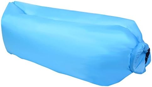 New Sky Blue, Outdoor Lazy Inflatable Couch Sleeping Sofa Lounger Bag Camping Bed Portable