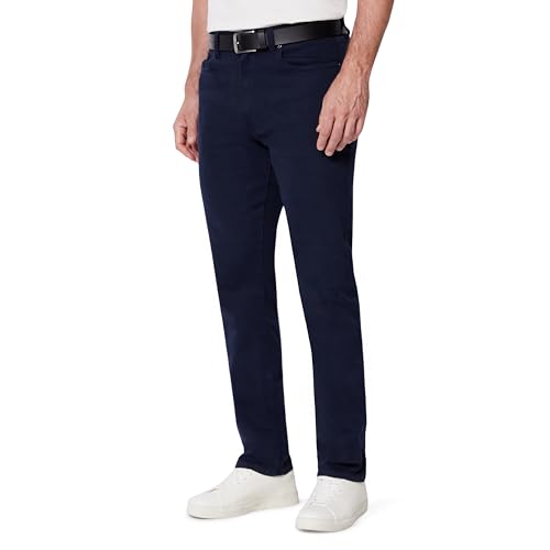Amazon Essentials Men's Regular Fit Garment Dyed Five Pocket Pant, Navy, 42W x 32L