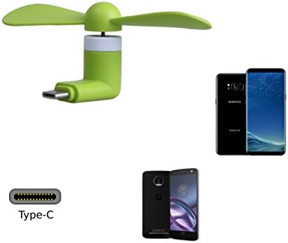 Type C Mini Fan aowner USB C Mini Fan for Phone Gift Package Reversible Plug for Samsung Galaxy S8,S8Plus Google Nexus 5X HuaWei P10,Moto Z (Green)