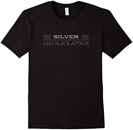 Mens Silver and Black Attack t-shirt Large Black