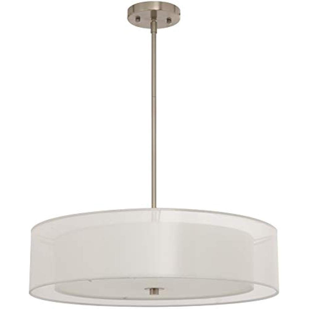 Co Z 3 Light Double Drum Pendant Light Brushed Nickel Convertible