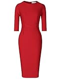 MUXXN Women's Elegant 3/4 Sleeve Slim Office Pencil Dress