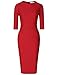 MUXXN Women's Elegant 3/4 Sleeve Slim Office Pencil Dress