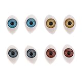 4 Color 8pcs Oval Hollow Back Plastic Eyes For Doll Mask DIY 6mm