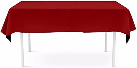 SilkLove Tablecloth - 60 x 102 Inch -Red-Rectangular Polyester Table Cloth, Wrinkle,Stain Resistant - Great for Buffet Table, Parties, Holiday Dinner & More