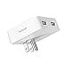 Nekmit 4.8A 24W Portable Dual Port Thin Flat USB Wall Charger with Smart IC, White - New Version