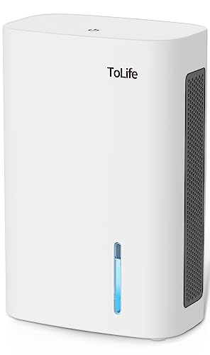 Dehumidifiers for Bathroom, 62 OZ Dehumidifier with Auto Shut Off, Sleep Mode (950 sq. ft) Portable White Dehumidifier for Bedroom, Basement, Home, RV