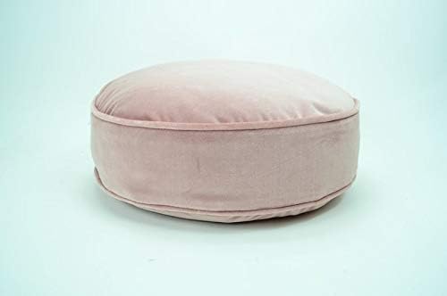 Yoga Floor Cushion for Meditation for Winter use Suede Round Floor Cushion with Filler Very Attractive Soft Floor Cushions for Sitting (Round Floor Cushion Peach Color)