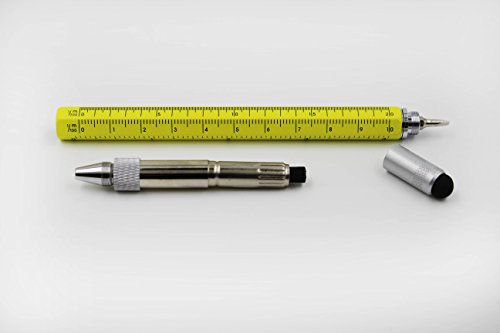 6 in 1 Multitool Pen with Gift Box - Includes 1 Ballpoint Pen, Universal Stylus Pen, Ruler,Flat and Phillips Screwdriver Bit, Level Gauge - The Perfect Multi-Function Gadg (Model B, 1PCS LIGHT YELLOW) - Thumbnail 7