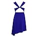 CHICTRY Kids Girl's Lyrical Dance Dress Criss-Cross Back Irregular High-Low Skirt Ballroom Dancing Costumes Blue 10
