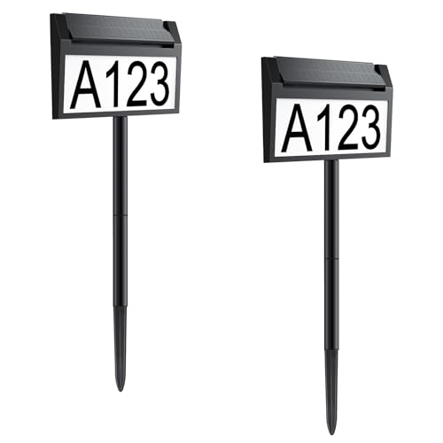 Solar Illuminated House Number Sign 2 Pack