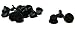 Black PVC Rubber Pin Backs Pack of 50