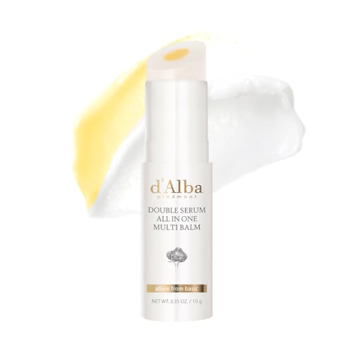 d'Alba Double Sérum à la Truffe Blanche Italienne, Multi-Baume Tout-en-Un, Soin de la Peau Végétalien, Traitement 3-en-1, Baume de Traitement des Yeux en Stick, Soin Coréen pour la Peau