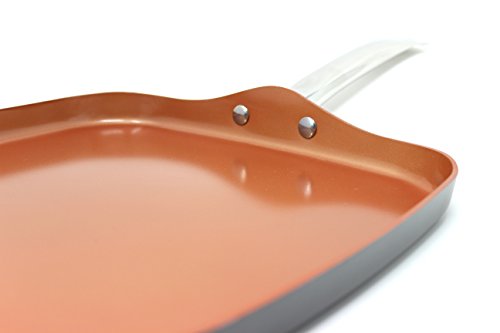 CONCORD 12" XL Copper Nonstick Ceramic Griddle Pan w/Large Stainless Steel Handles 6 CONCORD 12" XL Copper Nonstick Ceramic Griddle Pan w/Large Stainless Steel Handles - Image 7
