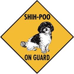 SignsWithAnAttitude Warning! Shih-Poo On Guard Aluminum Dog Sign