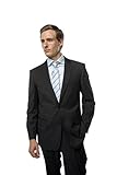 Renoir Men's Classic Fit Italian Styled Two Piece Suit 38 Short Black