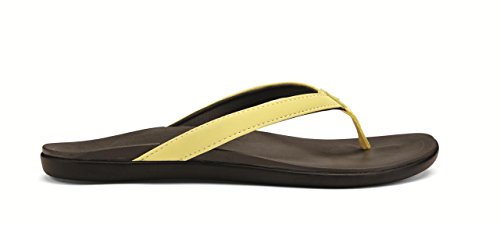 OLUKAI Hoopio - Womens Comfort Sandal Lemonade/Dk Shadow - 9