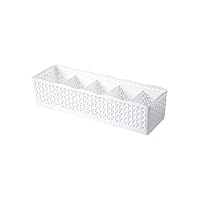haleysmall 5 Grids Women Men Socks Underwear Storage Box Basket Organizer Drawer Wardrobe Plastic Container,White