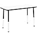 Amazon Basics Dry-Erase 24 x 48 Inch Rectangular School Activity Kids Table, Ball Glide Legs, Adjustable Height 19-30 Inch, White Top/Black Edge