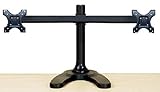 EZM Deluxe Dual Monitor Mount Stand Free Standing with Grommet Mount Option up to 28
