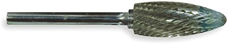 Carbide Bur, Flame, 1/2 Cut Dia, dbl Cut