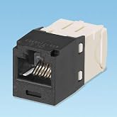 Panduit Mini-Com TX6 Plus Giga-Channel Cat6 jack, RJ45 connector, screw terminal, copper, black, box of 50
