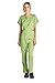 Medical Uniform Women's Scrubs Set Stretch Contrast pocket APPLE GREEN M