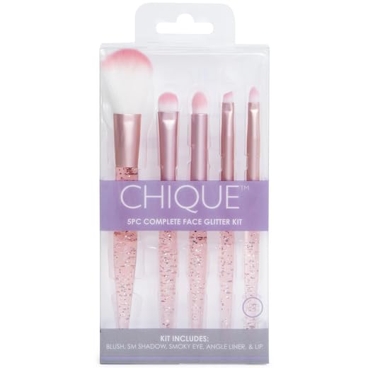 CHIQUE™ 5 PC Complete Face Set Pink Glitter