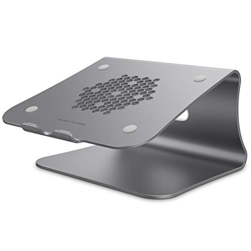 Bestand Ergonomic Aluminum Ventilated Desktop Stand for MacBook [Honeycomb Version] Mount, Holder for Apple MacBook Air, MacBook Pro, All Notebooks, Grey(Patented)