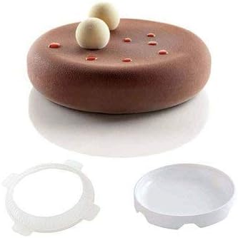 Keyi le Bakeware & Accessories Fondant Pastry Moulds - Round Silicone Cake Mold For Mousses Ice Cream Chiffon Cakes Baking Mold Bakeware Tools - 1 x Round Silicone Cake Mold