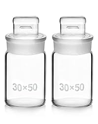QWORK Weighing Bottle, 2 Pack Borosilicate Glass