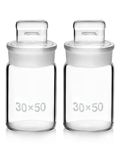 QWORK Weighing Bottle, 2 Pack Borosilicate Glass