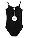 Arshiner Kids Girls Sweet Strappy Slim Rhinestone Solid Camisole Leotard,Size 160,Black
