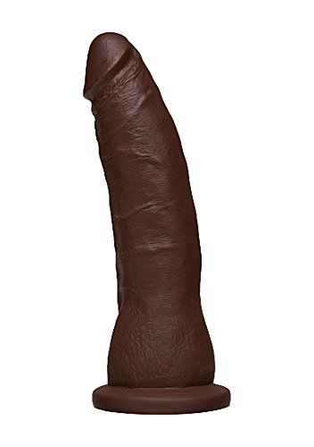 Doc Johnson Vac-U-Lock - 7 Inch Thin Dong - Platinum Premium Silicone - F-Machine and Harness Compatible Dildo - Chocolate