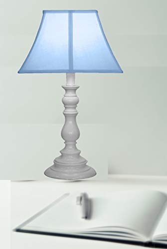 Creative Motion White Base Resin Table Lamp, Light Blue